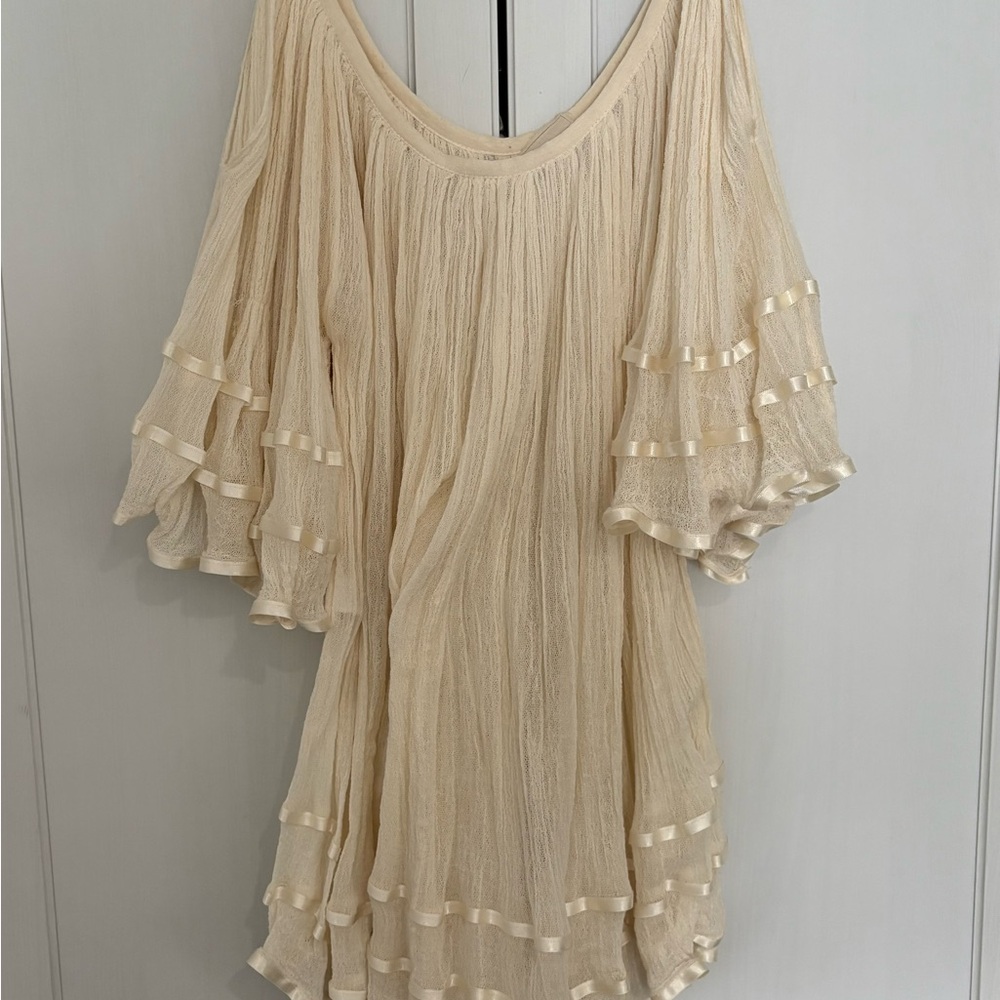 Jen's Pirate Booty Cream Ruffle Dress